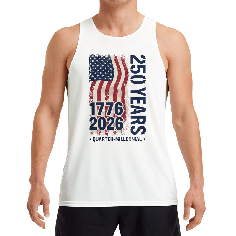 America 250 Years Tank Top | Vintage USA Flag 1776-2026 Quarter-Millennial Design | Soft Breathable Unisex Fit | Patriotic History Gift