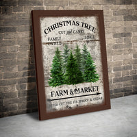 Rustic Vintage Holiday Canvas Wall Art, Christmas Tree Farm Canvas Print, Farmhouse Winter Scenery Canvas Decor, Christmas Present
