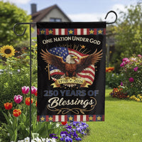 Patriotic American Eagle Garden Flag | One Nation Under God 250 Years of Blessings 1776-2026 | Double Sided Premium Weather Resistant Yard Decor | Christian Patriotic Gift