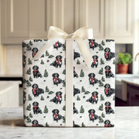 Winter Dog Christmas Gift Wrap, Bernese Mountain Dog Wrapping Paper, Berner Present Paper, Bernese Mountain Dog Gift Wrap, Dog Lover Holiday