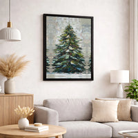 Impasto Oil Painting Canvas Print, Christmas Tree Canvas Wall Art, Winter Holiday Wall Decor, Festive Christmas Canvas, Holiday Season Present