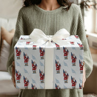 American Flag Christmas Wrapping Paper, Patriotic Santa Wrapping Paper, Vintage Santa Wrapping Paper, Military Holiday Gift Wrap