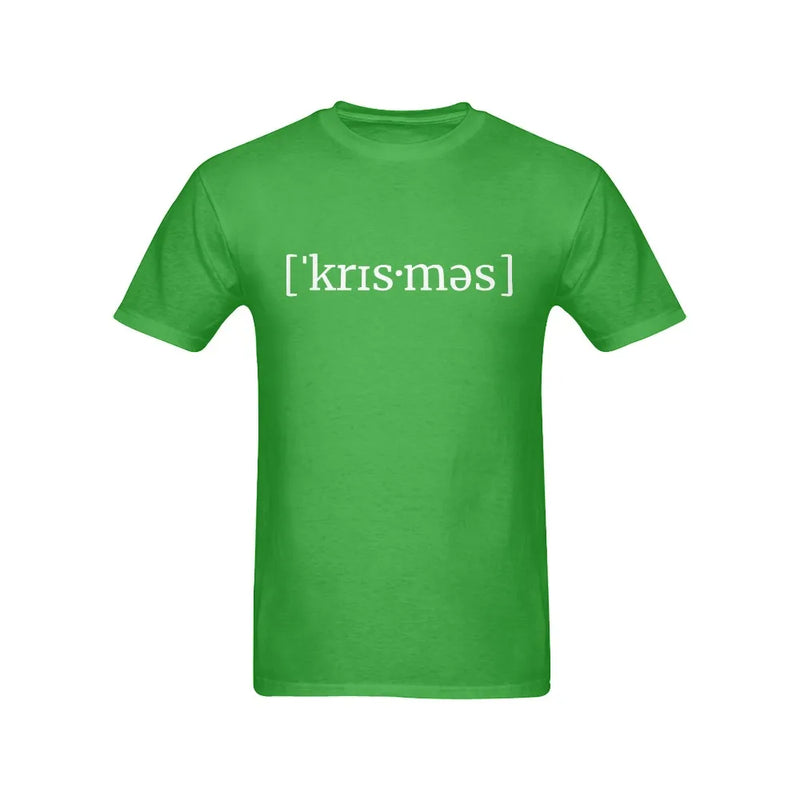 Humorous Holiday Typography Tee, Christmas Phonetic Spelling T-Shirt, Preshrunk Cotton Christmas Shirt, Present for Language Lovers