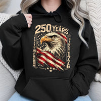 250 Years of Freedom Hoodie | Vintage Eagle & American Flag Graphic | Premium Cotton Blend | Unisex USA Patriot Gift for 2026