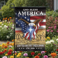 Patriotic American Garden Flag | 250 Years of Freedom 1776-2026 Design | Weather-Resistant Polyester | Commemorative Yard Decor Gift for Patriots