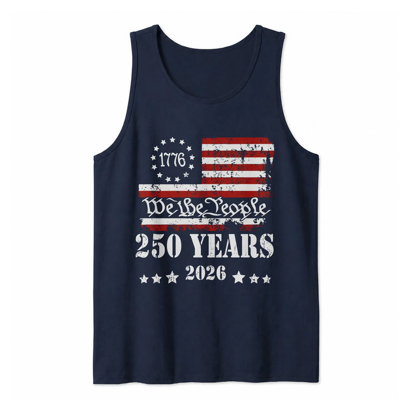 We The People 1776 Tank Top | 250 Years Anniversary Patriotic Design | Soft Breathable Cotton Blend | Gift for American History Fans