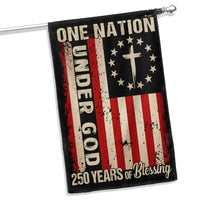 One Nation Under God Garden Flag | 250 Years of Blessing 1776-2026 | Double-Sided Patriotic Cross Design | Americana Home Decor Gift