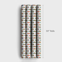 Adorable Cartoon Elves Gift Wrap, Christmas Elf Wrapping Paper, Whimsical Holiday Marching Elf Paper, Festive Kids Gift Wrapping Paper
