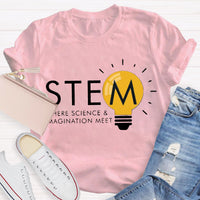 Stem Where Science And Imagination Meet Teacher T-Shirt