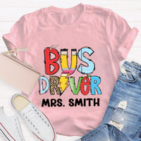 Personalized Bus Driver Name Teacher T-Shirt