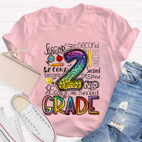 Personalized Grade Leopard 2nd Grade Teacher T-Shirt