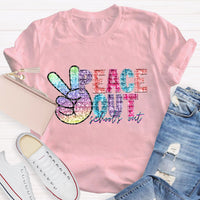 Peace Out Last Day Of School Teacher T-Shirt