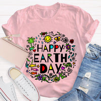Happy Earth Day Floral T-Shirt