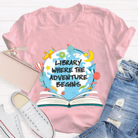 Library Where The Adventure Begins T-Shirt