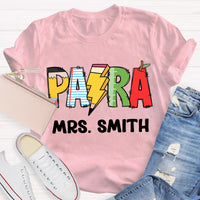 Personalize Name Pencil Teacher T-Shirt