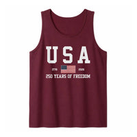 USA 250 Years of Freedom Tank Top | Patriotic 1776-2026 American Flag Graphic | Premium Soft Breathable Fabric | 4th of July Independence Day Outfit