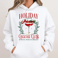 Festive Drink Bartender Hooded Sweatshirt, Holiday Cocktail Christmas Hoodie, Comfy Winter Drinking Pullover, Xmas Party Apparel