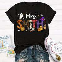 Personalized Name Happy Halloween Teacher T-Shirt