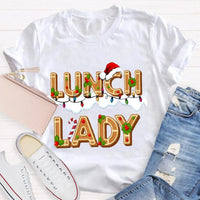 Festive School Cafeteria Holiday Shirt, Christmas Lunch Lady Gingerbread T-Shirt, Adorable Christmas Baker Graphic Tee, Xmas Present