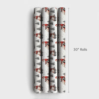 Watercolor Santa Gift Wrap, Santa on Snowmobile Wrapping Paper, Winter Sports Christmas Wrapping Paper, Whimsical Holiday Gift Wrap Roll