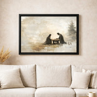 Abstract Holy Family Canvas Art, Nativity Scene Canvas Print, Religious Nativity Wall Art, Christian Christmas Canvas, Holiday Decor Present