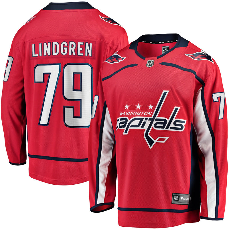 Washington Capitals Charlie Lindgren Red Home Breakaway Player Jersey