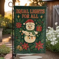 Winter Snowman Poinsettia Yard Banner, Equal Lights for All Garden Flag, Festive Christmas Holiday Lawn Decor, Seasonal Outdoor Flag