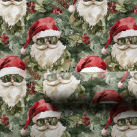Cool Santa Sunglasses Gift Wrap, Tactical Santa Camouflage Wrapping Paper, Camo Christmas Wrapping Paper, Military Holiday Wrapping Paper