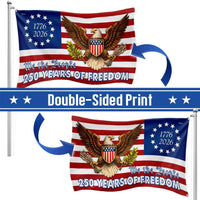 Betsy Ross Flag 250 Years of Freedom | Bald Eagle We The People Design | UV-Resistant Polyester | Patriotic Home Decor Gift