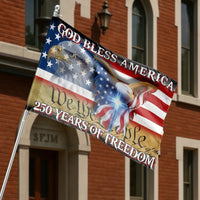 Patriotic USA House Flag | 250 Years of Freedom 1776-2026 Eagle & Cross | Weather-Resistant Double Sided | Commemorative Gift for Patriots