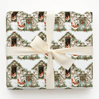 Rustic Coop Christmas Gift Wrap, Farmhouse Chicken Wrapping Paper, Country Rooster Holiday Wrapping Paper, Festive Farm Present Wrap