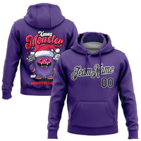 Personalized Holiday Monster Pullover Hoodie, Custom Christmas Monster Hoodie, Stitched Name and Number Sweatshirt, Sports Fan Present Hoodie
