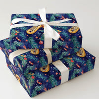 Jazz Music Holiday Gift Wrap, Saxophone Christmas Wrapping Paper, Watercolor Instrument Wrapping Paper, Musician Festive Winter Gift Wrap