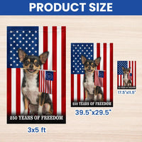 Chihuahua Garden Flag 250 Years of Freedom | Patriotic Dog American Flag Decor | Double-Sided Weather-Resistant Polyester | Gift for Dog Lovers