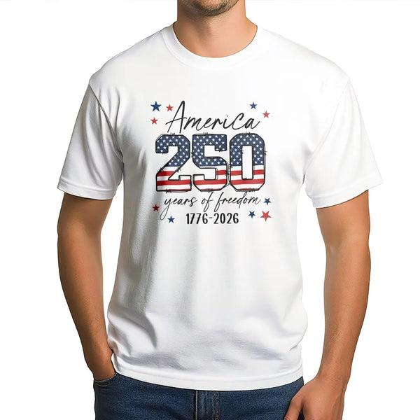 Patriotic 250 Years of Freedom Sweatshirt | American Flag 1776-2026 Design | Unisex Crewneck Pullover | USA Sestercentennial Collector's Gift