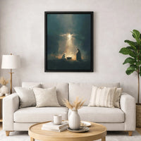 Christian Manger Christmas Poster, Holy Night Nativity Scene Wall Art, Minimalist Religious Jesus Birth Print, Holiday Decor