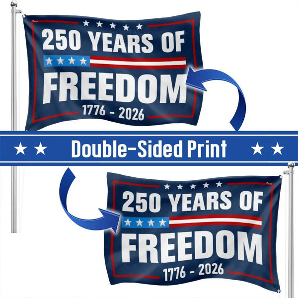 250 Years Of Freedom Garden Flag 1776-2026 | Double-Sided Patriotic House Flag | Weather-Resistant Polyester | 4th Of July Outdoor Decor