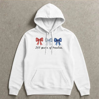 America 250th Anniversary Hoodie | Patriotic Bow Design 250 Years of Freedom | Soft Cotton-Polyester Blend | 4th of July Gift for Patriots