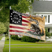 250 Years of Freedom House Flag | Gadsden Rattlesnake 1776-2026 Don't Tread on Me | Double-Sided Premium Polyester | Patriotic American 250th Anniversary Outdoor Decor Gift