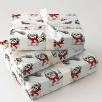 Winter Dog Gift Wrap, Shih Tzu Christmas Wrapping Paper, Adorable Puppy Holiday Wrapping Paper, Festive Pet Gift Wrap, Xmas Present Paper