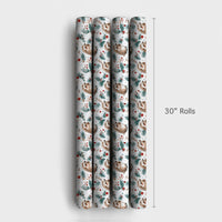 Woodland Holiday Wrapping Paper, Hedgehog Christmas Wrapping Paper, Watercolor Animal Gift Wrap, Winter Pine Festive Wrapping Paper