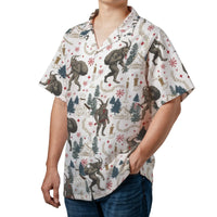 Vintage Folklore Demon Hawaiian Shirt, Krampus Christmas Hawaiian Shirt, Creepy Holiday Festive Aloha Shirt, Spooky Xmas Hawaiian Shirt Present