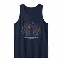 America 250 Years Tank Top | Patriotic Floral Botanical Garden Design | Soft Breathable Unisex Fit | Gift for History Lovers