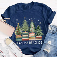 Humorous Holiday Book Pun T-Shirt, Seasons Readings Teacher Shirt, Adorable Christmas Reading Graphic Tee, Book Lover Christmas T-Shirt