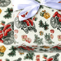 Wheelchair Santa Christmas Gift Wrap, Black Santa Wrapping Paper, Inclusive Holiday Wrapping Paper, Diverse Xmas Present Gift Wrap