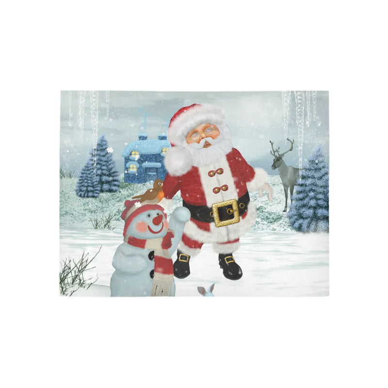 Winter Holiday Runner Rug, Christmas Santa Claus Snowman Runner Rug, Festive Hallway Runner Rug, Xmas Kitchen Floor Runner Rug, Holiday Present