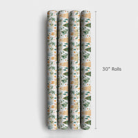 City Skyline Holiday Gift Wrap, Global Landmark Christmas Wrapping Paper, Watercolor Travel Wrapping Paper