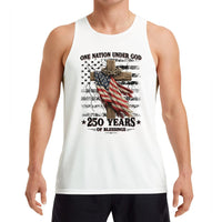 One Nation Under God Tank Top | 250 Years of Blessings Patriotic Cross Design | Soft Breathable Unisex Fit | Gift for Faith & Freedom Lovers
