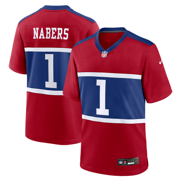 New York Giants Malik Nabers Nike Century Red Alternate Game Jersey