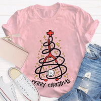 Holiday Nurse T-Shirt, Stethoscope Christmas Tree School Nurse Shirt, Adorable Medical Christmas Graphic Tee, School Nurse Xmas Present